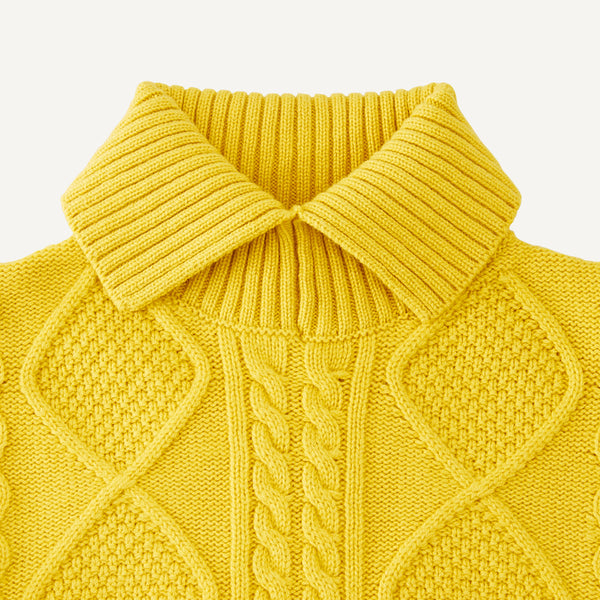 PLAIN GOODS CASHMERE FISHERMAN COLLARED SWEATER