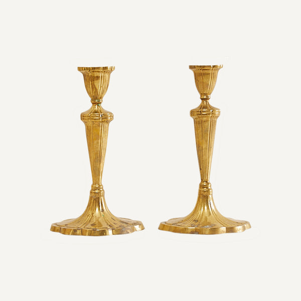 ANTIQUE ART DECO  BRASS CANDLESTICKS