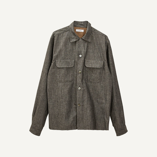 FUJITO CHAMBRAY OPEN COLLAR SHIRT