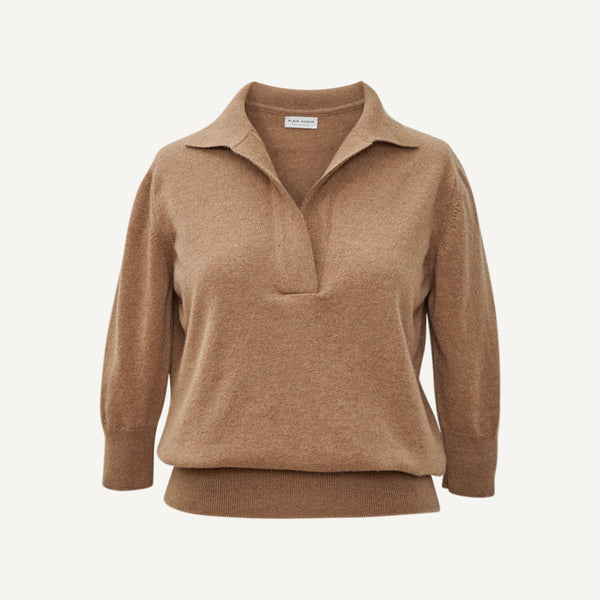 PLAIN GOODS CASHMERE POLO SWEATER