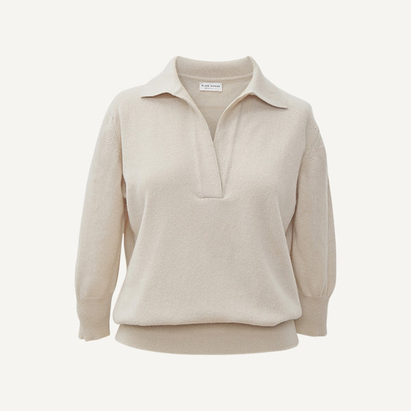 PLAIN GOODS CASHMERE POLO SWEATER