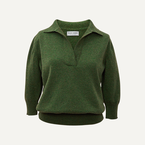 PLAIN GOODS CASHMERE POLO SWEATER