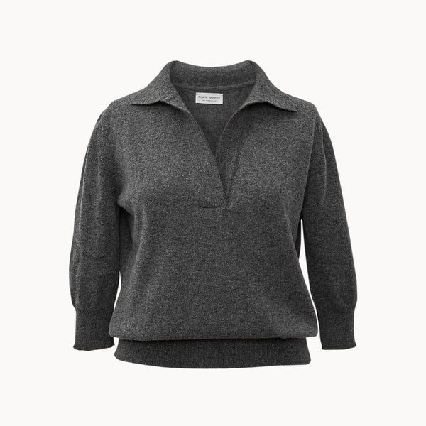 PLAIN GOODS CASHMERE POLO SWEATER