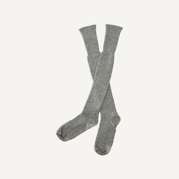 VINTAGE HEATHER GREY WOOL KNEE SOCKS