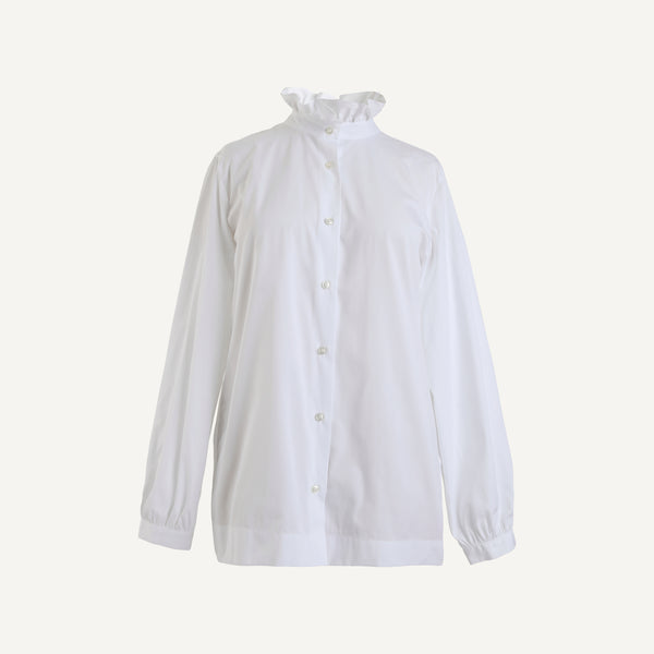 PLAIN GOODS RUFFLE NECK SHIRT