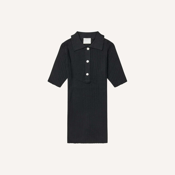 FUB POINTELLE RIBBED KNIT POLO