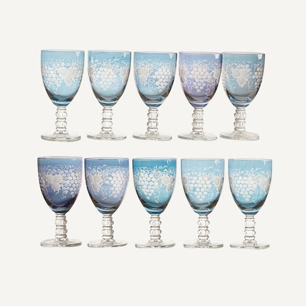 VINTAGE ETCHED GLASSES