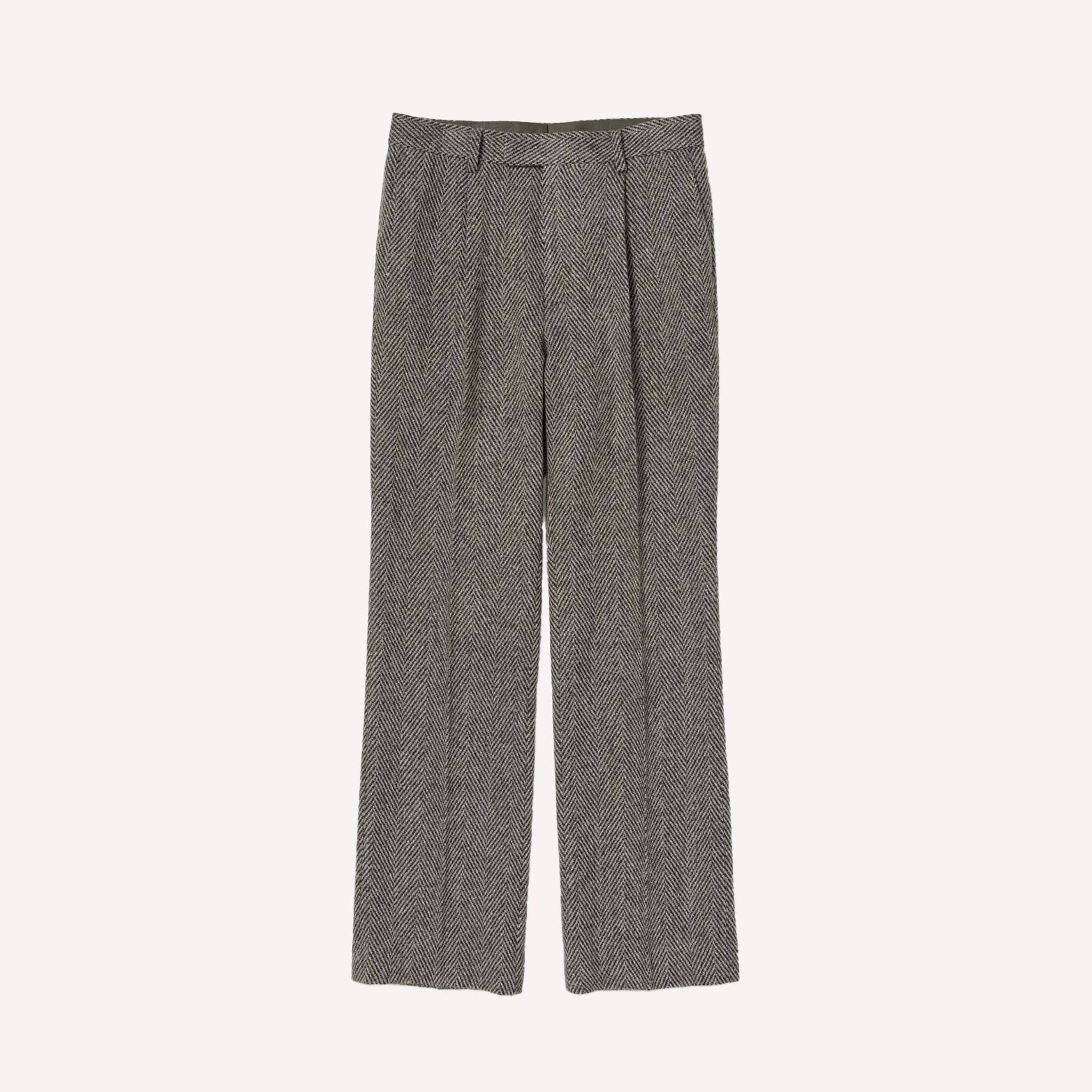 AURALEE LAMA SHETLAND WOOL TWEED SLACKS