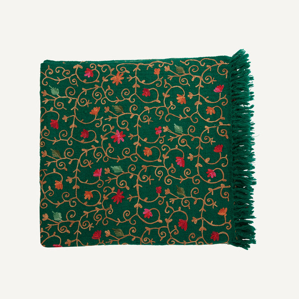 EMBROIDERED WOOL THROW